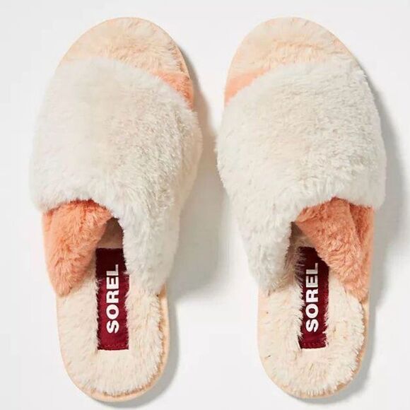 Sorel Go Mail Run Faux Fur Cotton Slippers, Cozy House Shoes , Cream, Size 9, NW - Picture 1 of 14